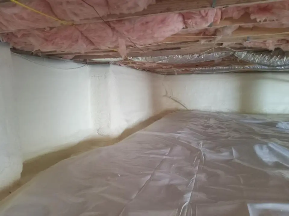 Crawl space encapsulation with closed-cell spray foam for Attic Insulation in North Haven